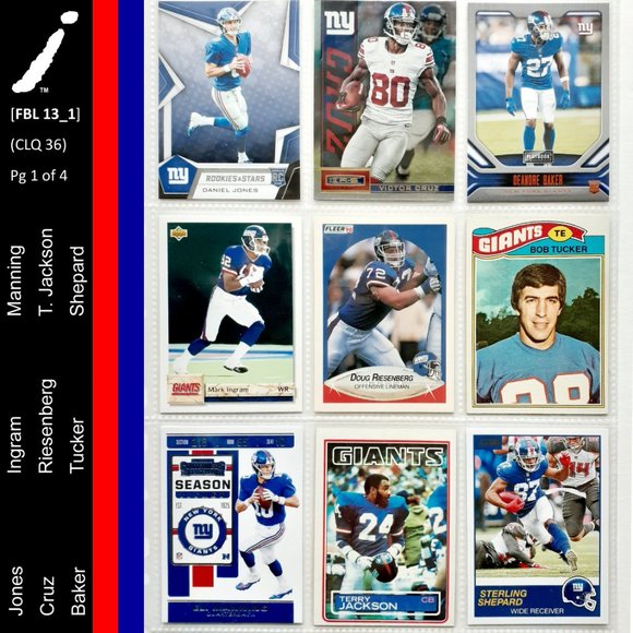 New York Giants 36 Player Card Lot [FBL13_1] - Picture 3 of 6